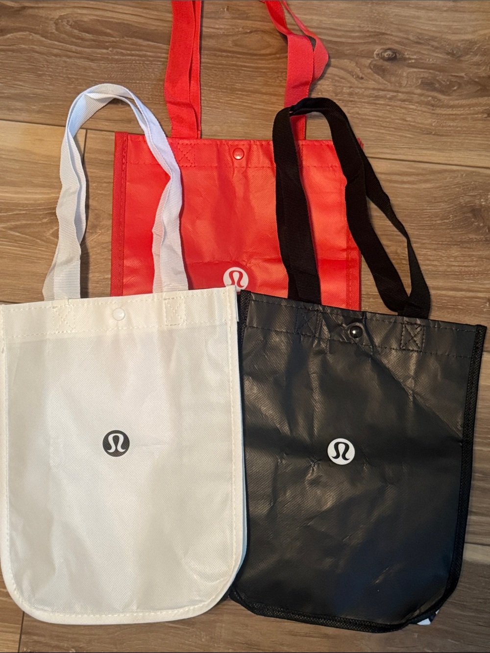Lululemon 3 piece Reusable shopping  Bags - White, Red, Black - Picture 6 of 6